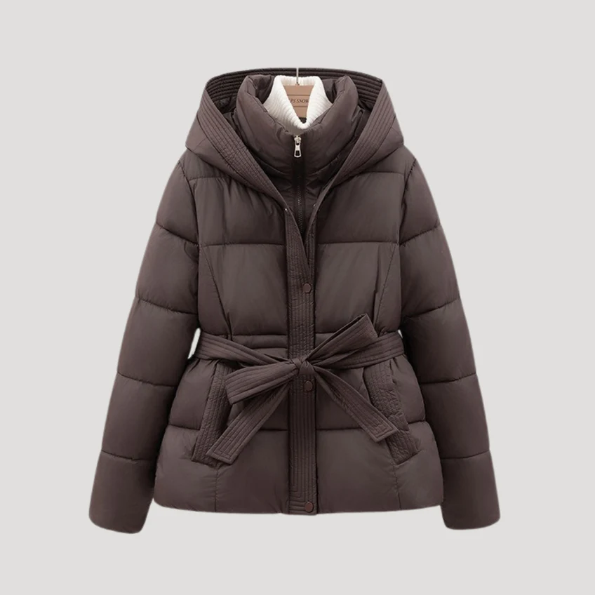Damen-Wintersteppjacke mit Gürtel